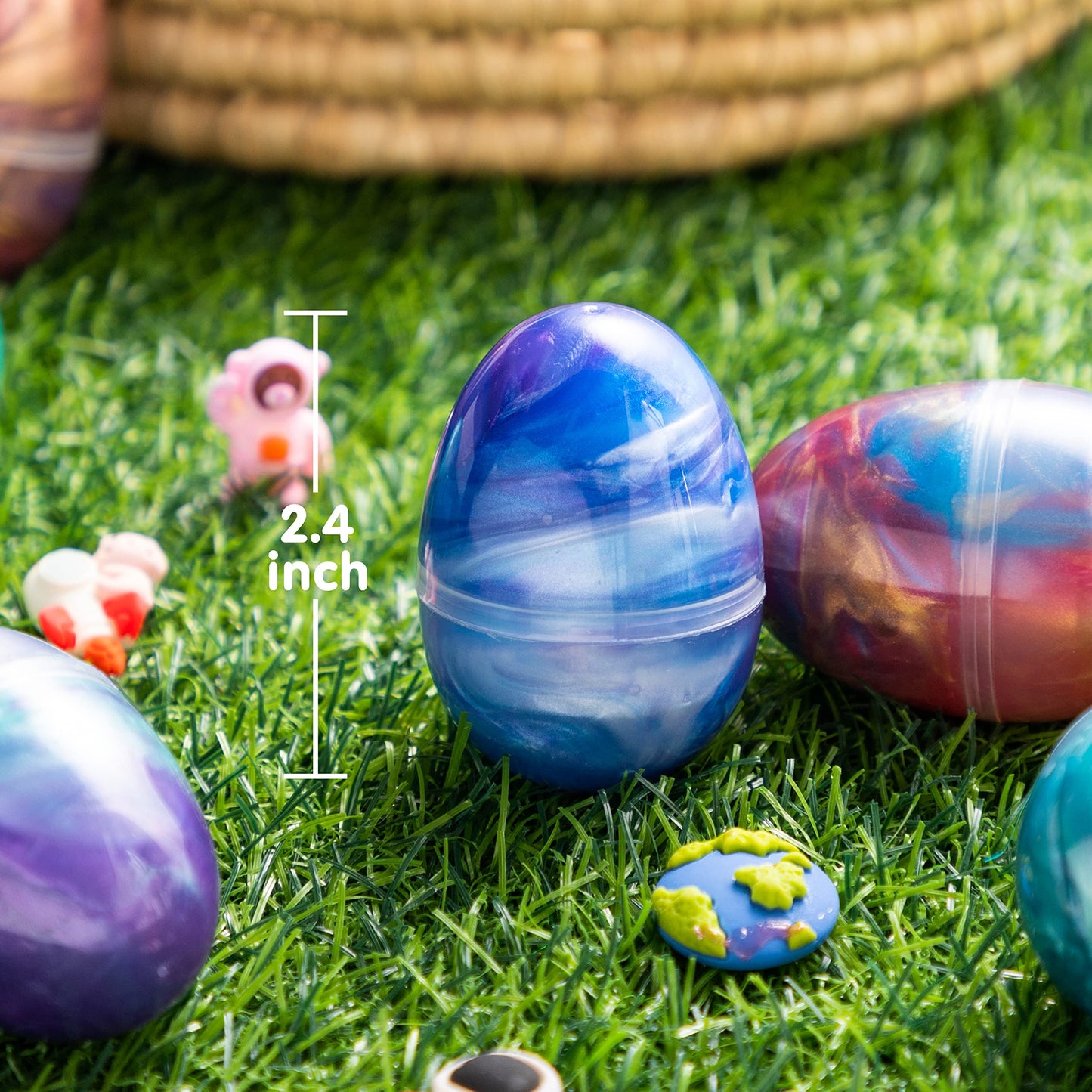 JOYIN 24 Pcs Galaxy Slime Eggs with Toys, Unscented, Multi-color, Easter, Space Theme, 3+ Years, Small, Multi Color, Slime with Toys, Putty, Childrens Multi-item Party Favor Packs, Unisex Children