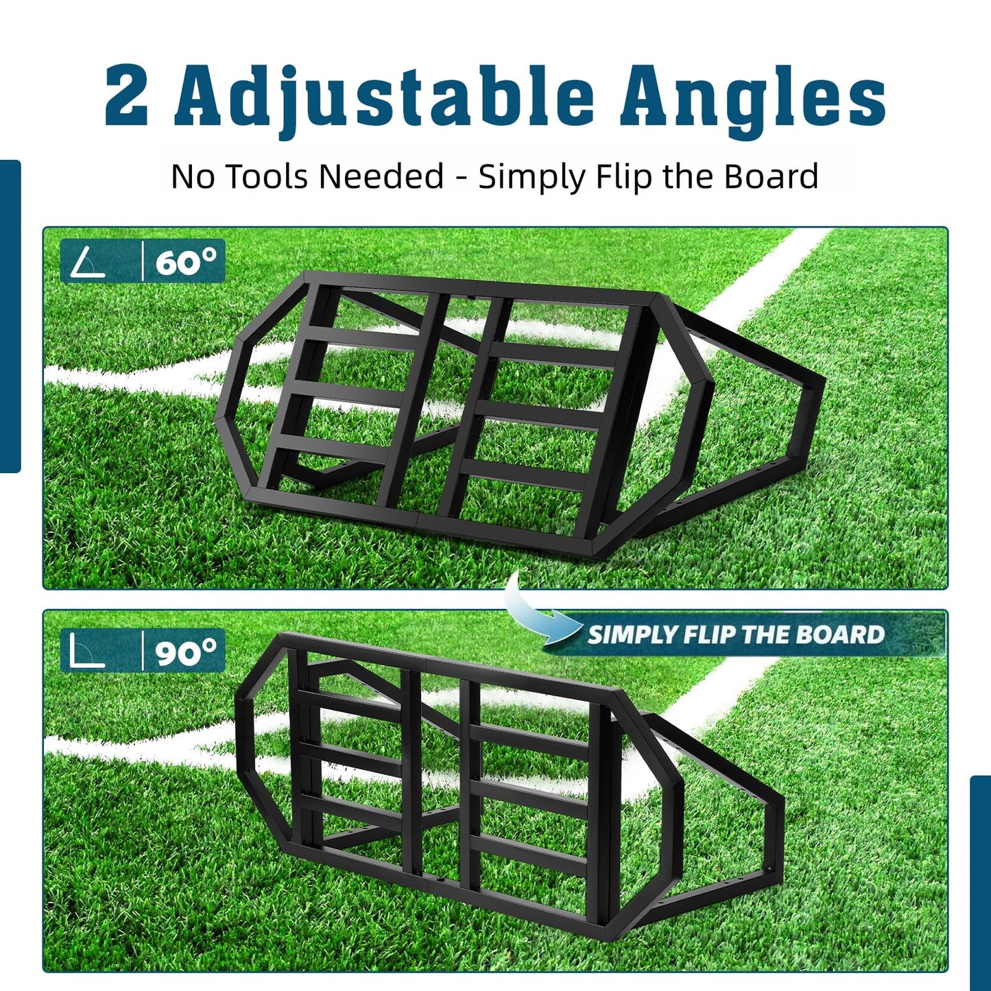 Soccer Rebounder Board, Soccer Wall Rebounder with 2 Angles, Portable Soccer Passing Board with Ground Nails, Soccer Training Equipment for Passing & Shooting Practice