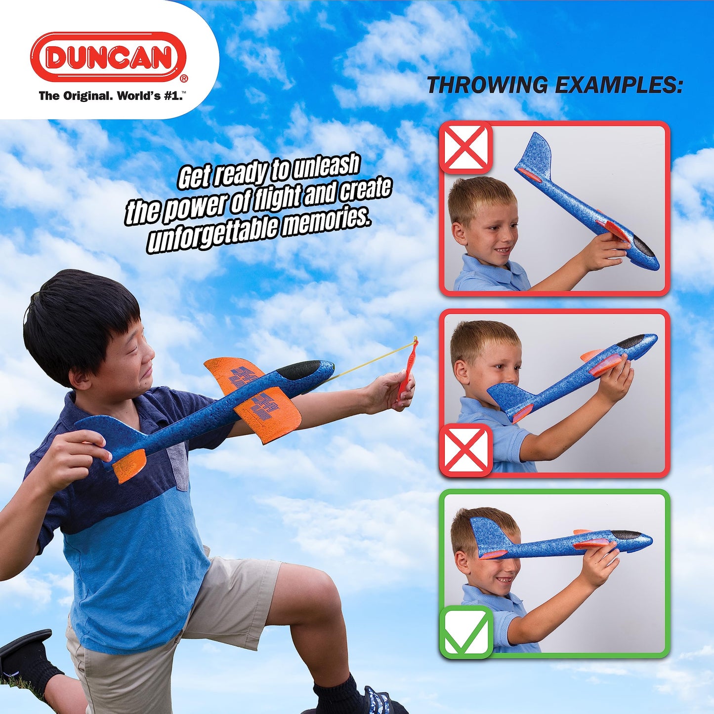 Duncan X-14 Glider - Orange with Blue Wings