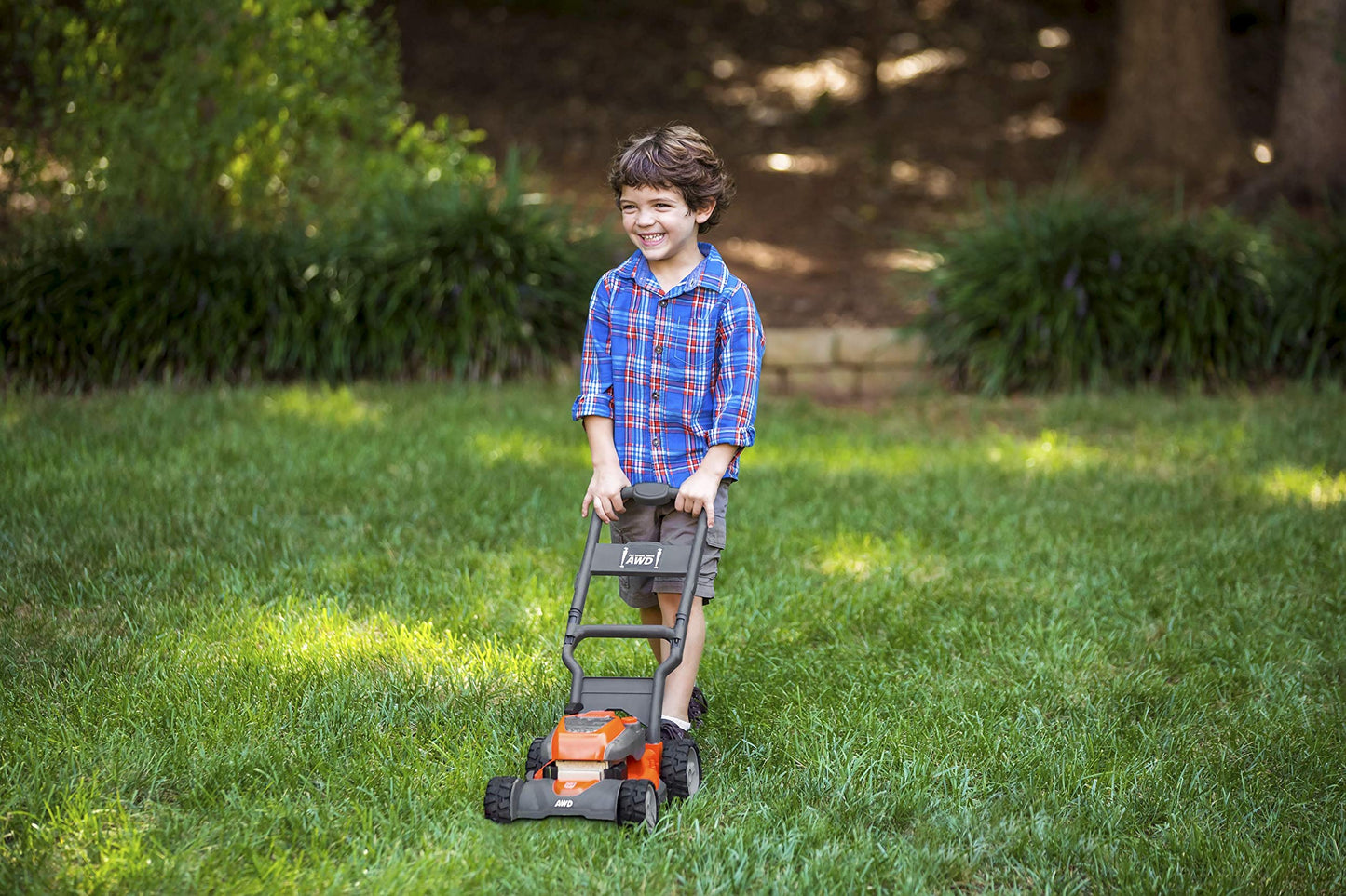Husqvarna 589289602 Toddler Toy Lawn Mower with Realistic Sounds and Light-Up Engine for Ages 2 and Up