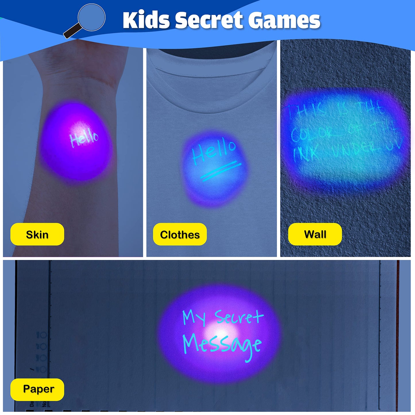 GIFTINBOX Invisible Ink Pen, 28PCS Spy Pen with UV Light for Kids, Birthday Party Favors for Kids 4-8 8-12, Classroom Prize for Students Magic Marker for Secret Message