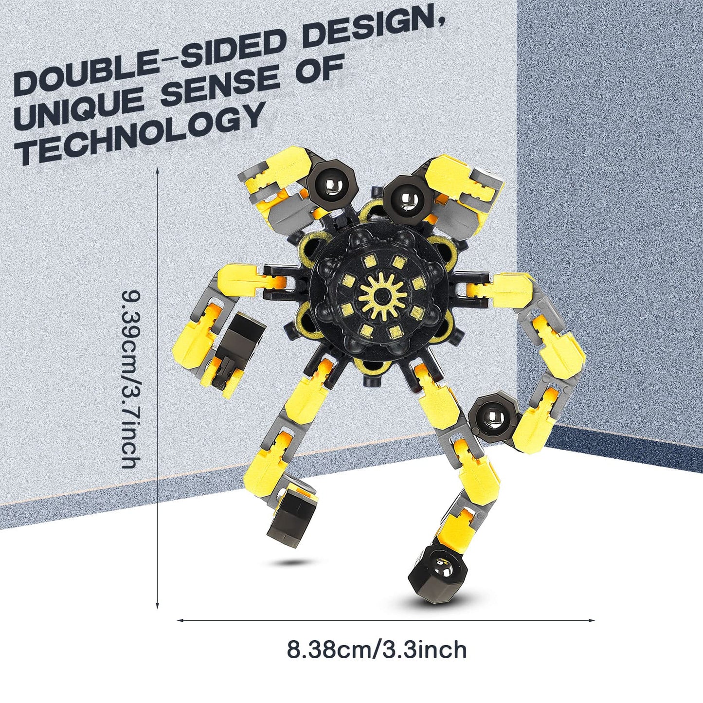 Charniol 20 Pcs Transformable Fidget Spinner Toys Funny Sensory Chain Robot Fidget Spinner DIY Deformed Mechanical Spiral Stress Relief Gifts for Kids Boys Adults Halloween Christmas Stuffers