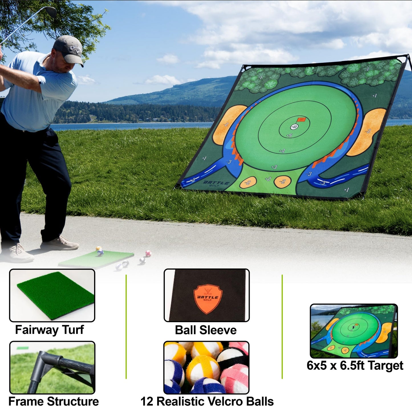 Battle Golf Chipping Game - The Original Portable Golf Game for Chipping Practice for Dads and Junior Golfers - Indoor and Outdoor