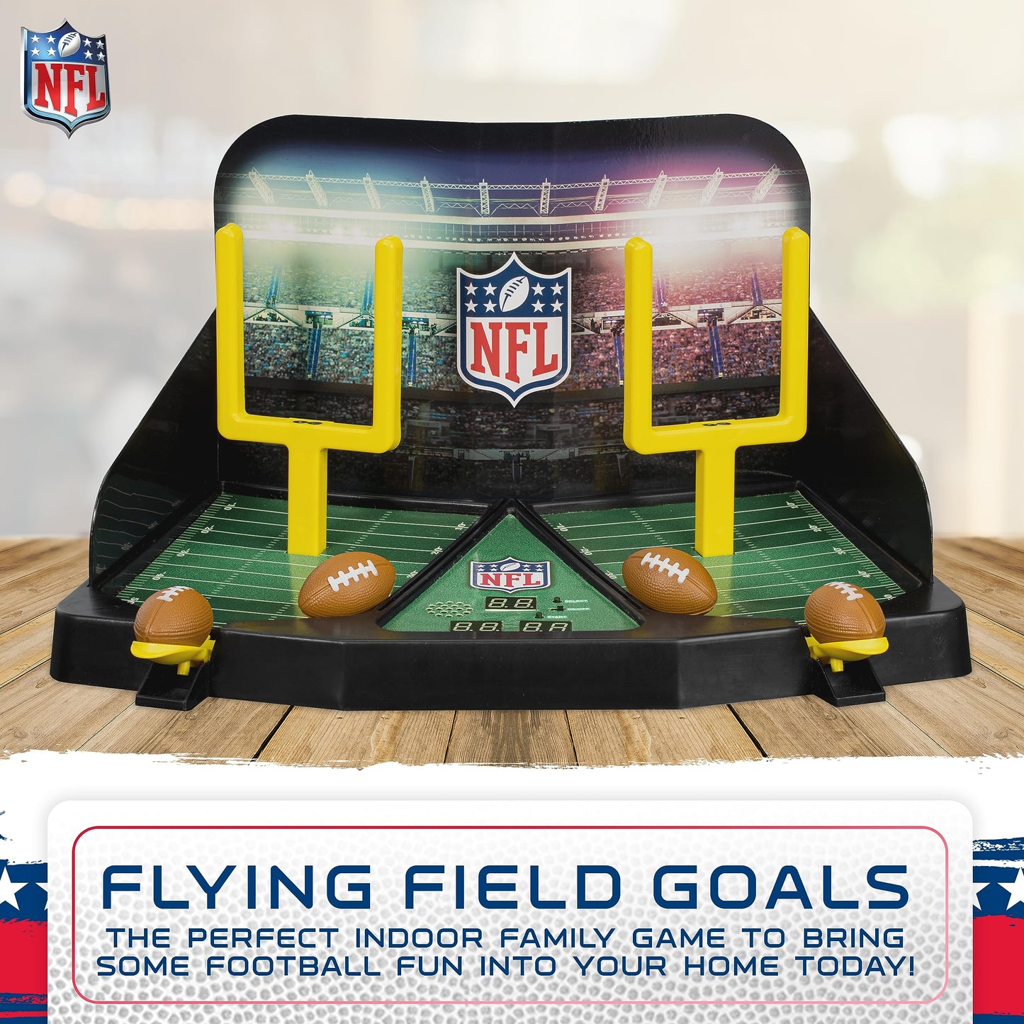 Franklin Sports Mini Football Field Goal Tabletop Game - Flying Field Goal Mini Football for Kids + Adults - Fun Indoor Sports Table Game for All Ages - Tabletop Toy
