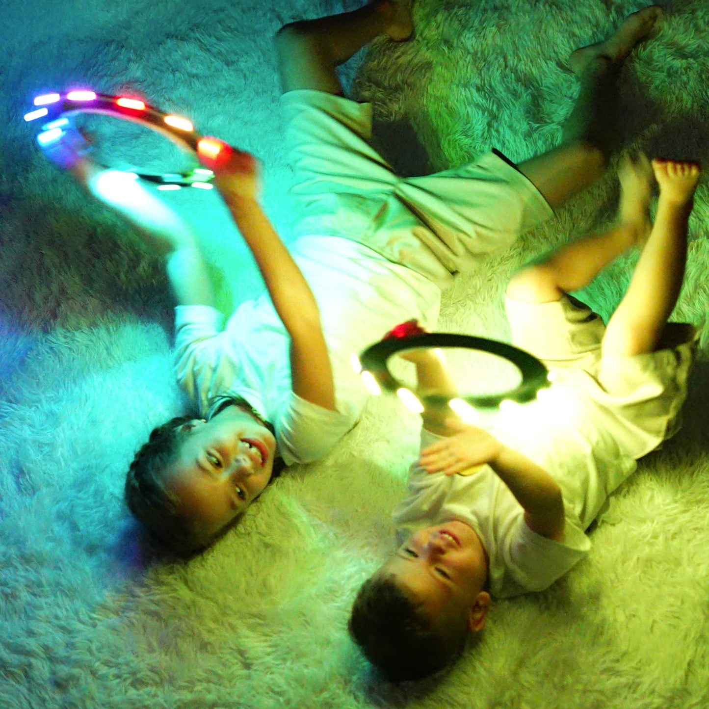 TOSY Bundle of 3-2X Blue + Green - Flying Ring 12 LEDs Super Bright