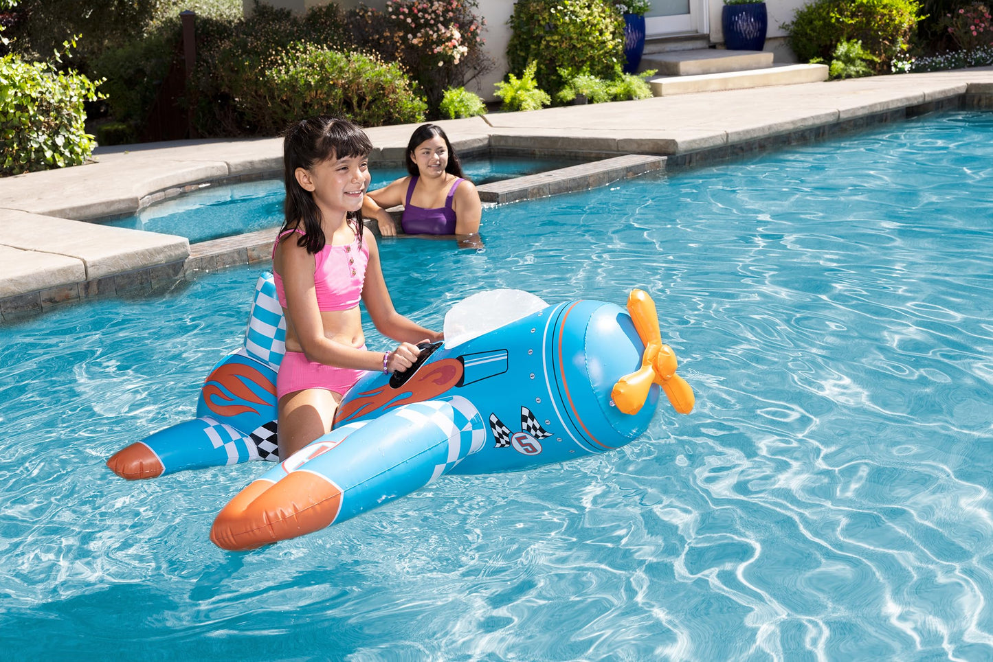 Poolmaster Inflatable Swimming Pool Float Aviator Airplane Pool Rider Toy for Kids