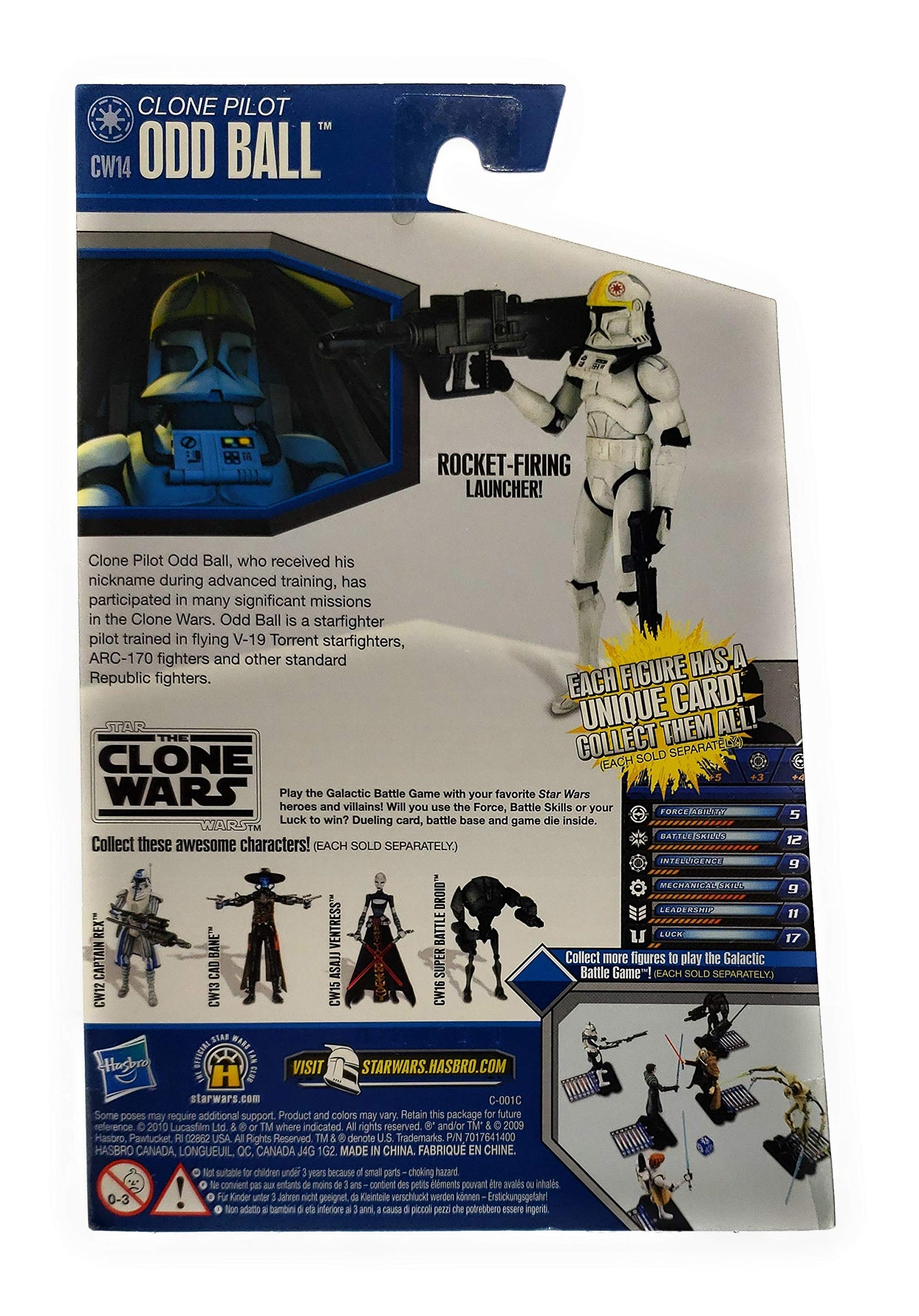 Star Wars, The Clone Wars 2010 Series, Clone Pilot Odd Ball Action Figure #CW14, 3.75 Inches by Hasbro