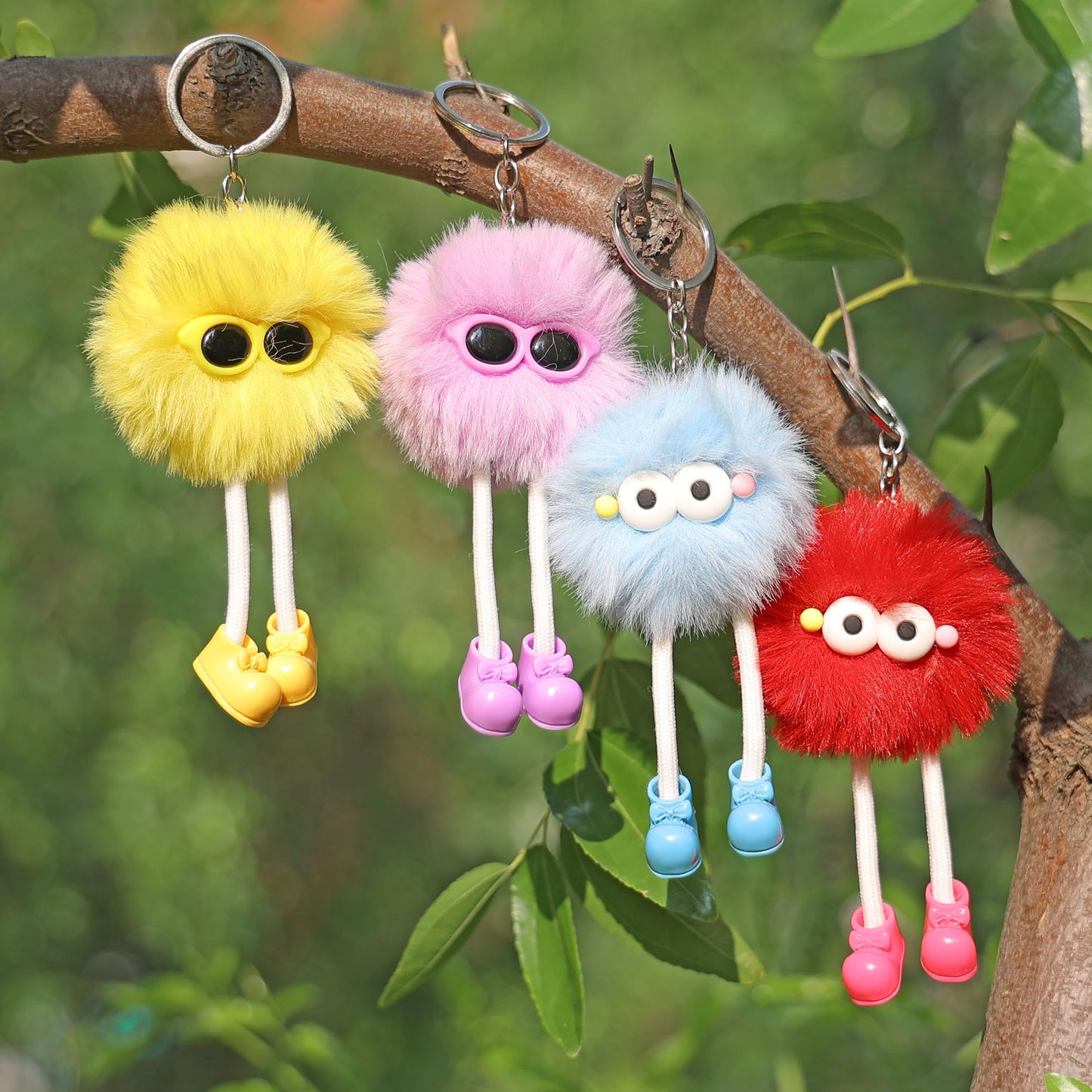 24 PCs Party Favors Keychains - Fuzzy Keychain Cute for Birthday Party Favors for Kids 8-12 Goodie Bags Stuffers for Kids End of Year Student Gifts from Teacher 5th Grade Graduation Gifts