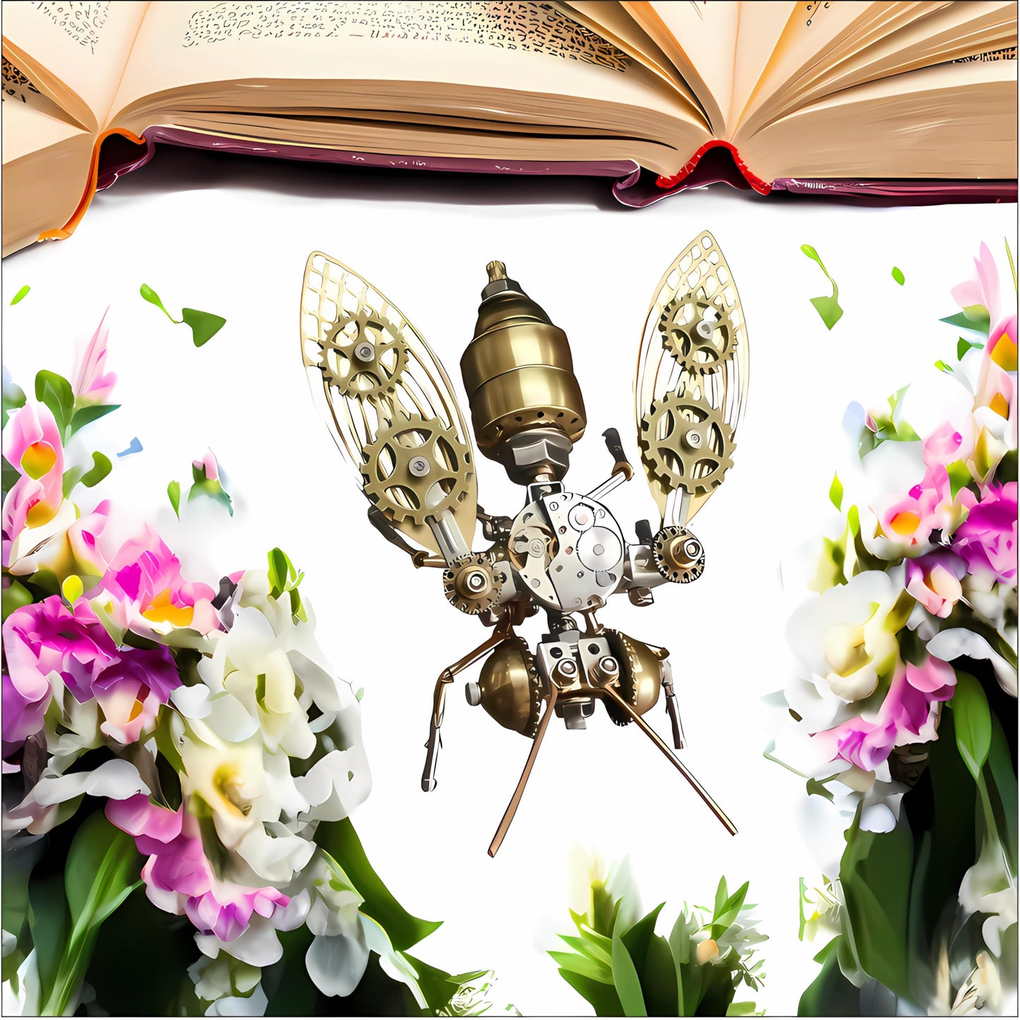 Mechanical Metal DIY 3D Bumblebee Model Kits Puzzle for Adults Insect Brass Puzzle Steampunk Electric Mechanical, Assembly DIY Gift Craft Hobby for Men (Bumblebee)