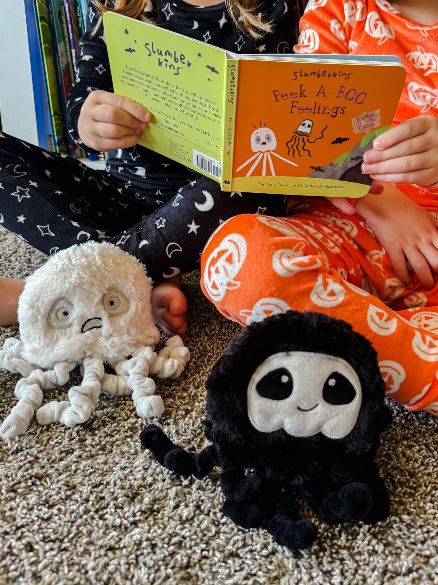 Slumberkins Peek-A-Boo Feelings Jellyfish Set - Promotes Emotion Identification, Curiosity & Bravery - Includes Board Book & 2 Limited Edition Jellyfish Mini Plush Toys