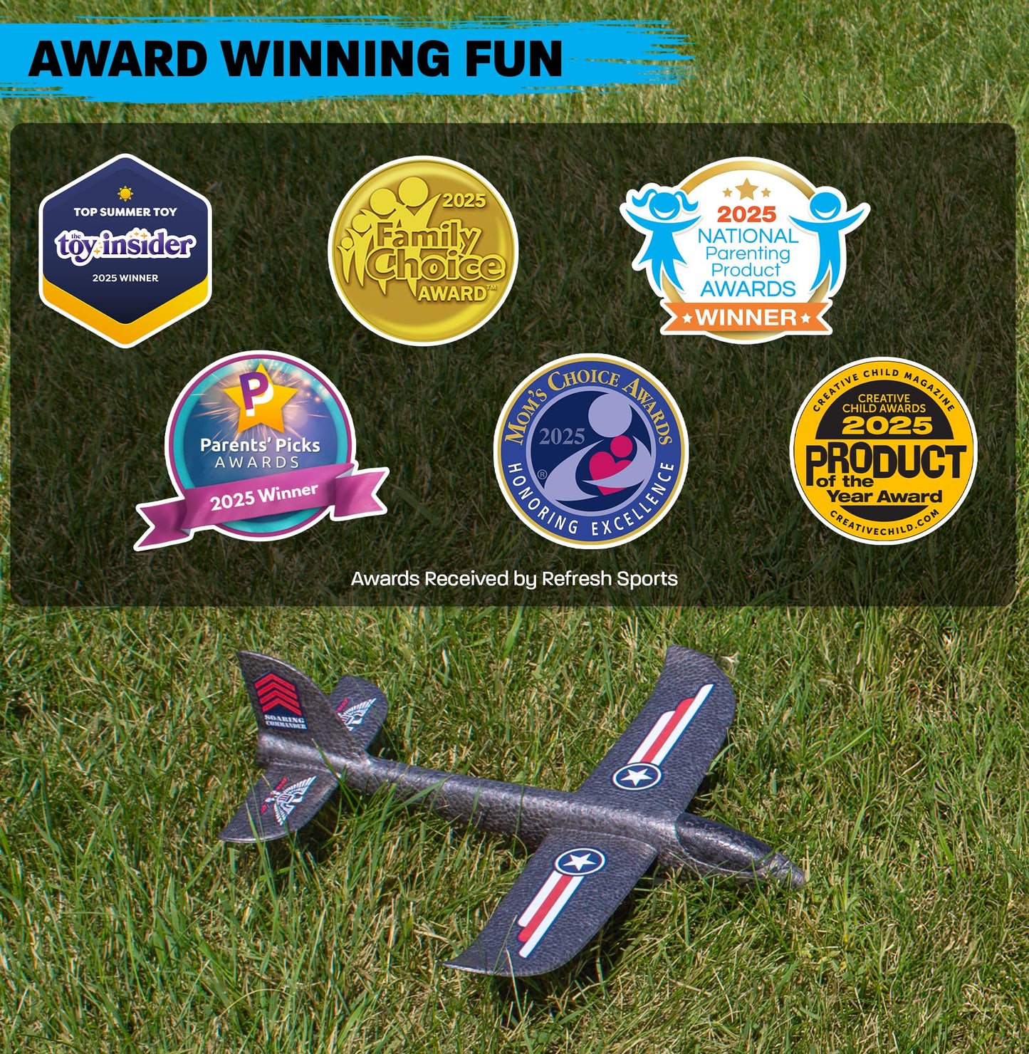 Airplane Toy for Kids - 3 Pack Safe & Easy to Throw Foam Airplanes for Kids - Outdoor Toys Glider Plane Toys - Yard Game Gifts for Boys & Girls - Birthday Gift Ideas for Ages 4 5 6 7 8 9 10 11 12 +