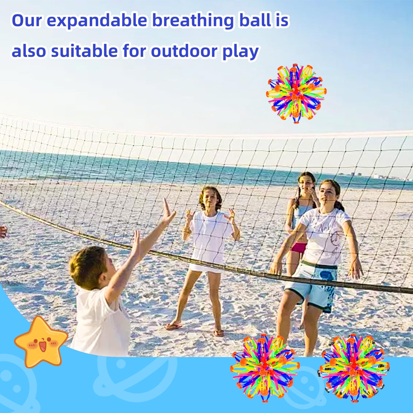 AGSIXZLAN 2Pcs Collapsible Expandable Breathing Expanding Balls Toy - More Than Doubles in Size from 6" to 12",Magic Sensory & Fidget Sphere Toy for Kids and Adults Play,Autism, Anxiety,Yoga -ADHD