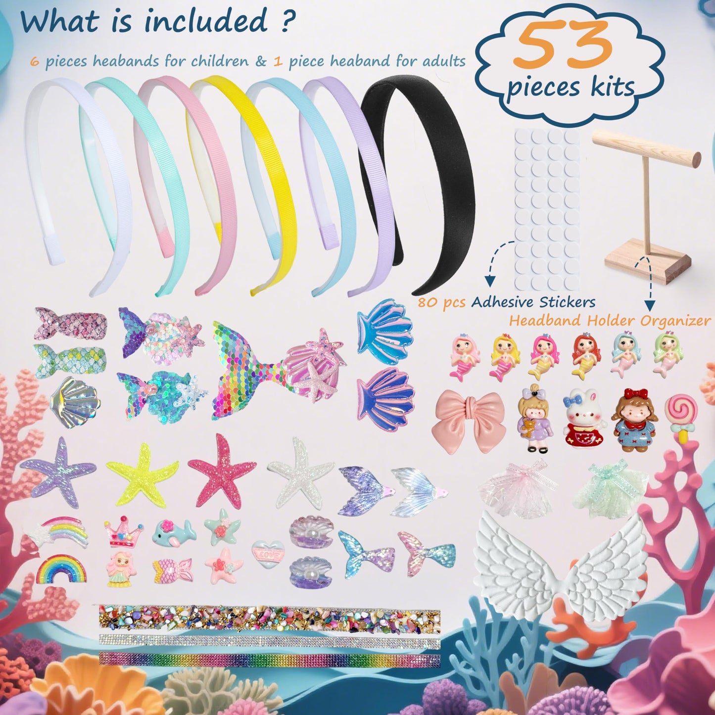 GO2HEJING Headband Making Kit for Girls - Make Your Own Fashion Headbands, Hair Accessories for Girls, DIY Arts and Crafts Gifts for Ages 6-9 Years Old