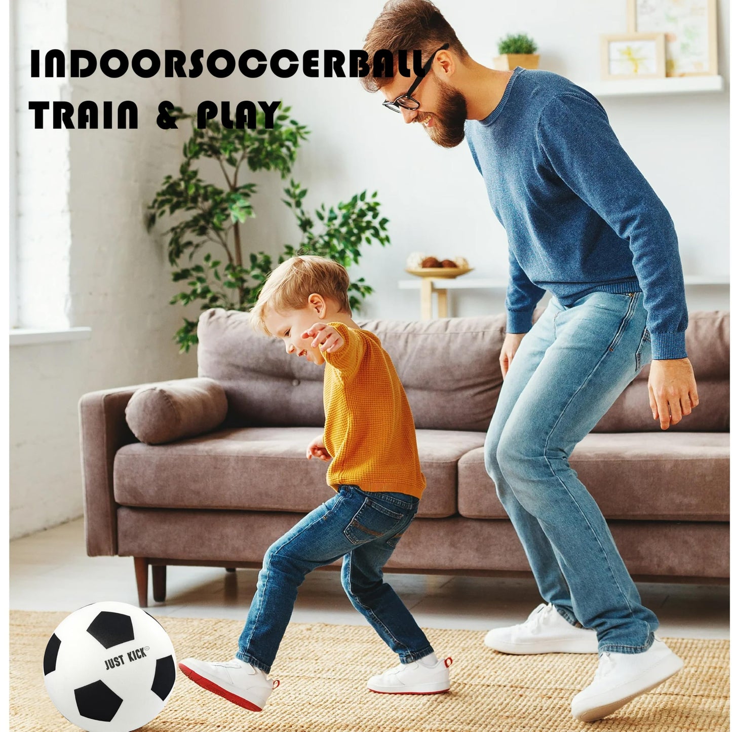 SRG Silent Foam Soccer Ball Size 5 – Indoor Soft Soccer Training Ball, Quiet Lightweight Foam Ball for Dribbling & Footwork Practice, Noise-Free House Ball Gift in Premium Box