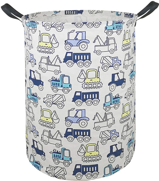 ACMUUNI Collapsible Kids Laundry Basket Clothes Hamper, Foldable Storage Organizer Bin, Toy Clothes Storage with Handles for Boys Girls Bedroom, Room Decor Cars