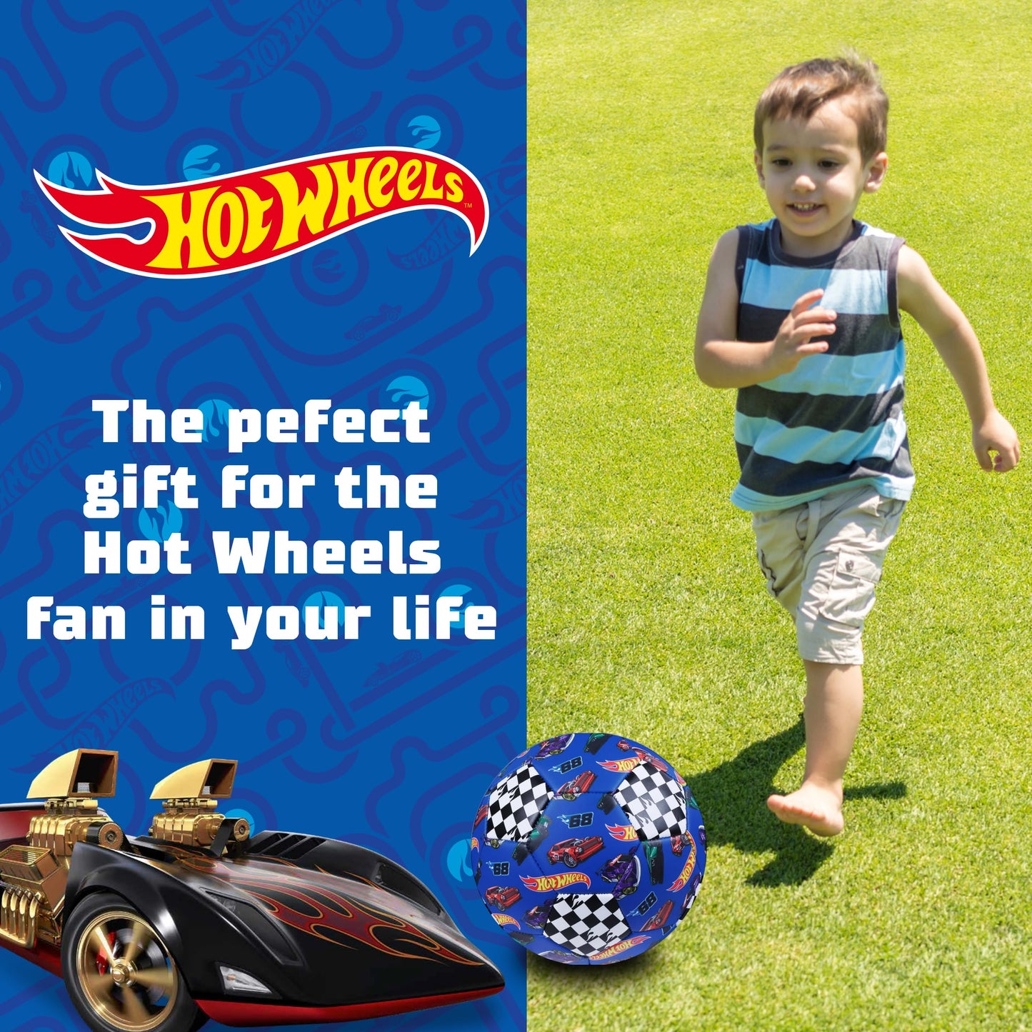 Capelli Sport Hot Wheels Size 5 Soccer Ball, Finish Line Youth Kids Futbol, Black,