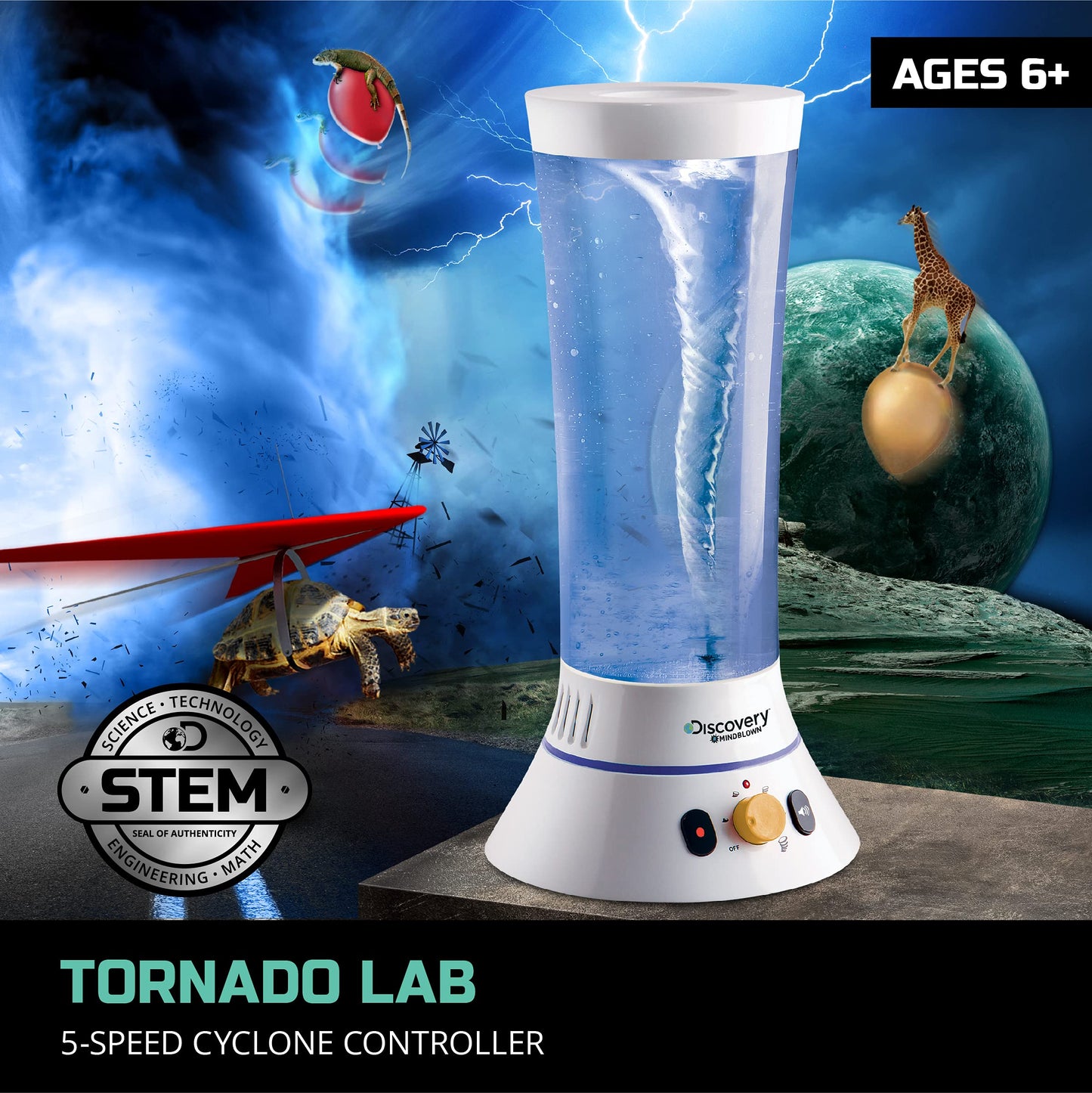 Discovery™ Tornado Lab, 5-Speed Cyclone Controller, Educational Learning Activity Kit, Fun and Exciting Toy, STEM Experiment Set for Boys, Girls, Kids Ages 6+